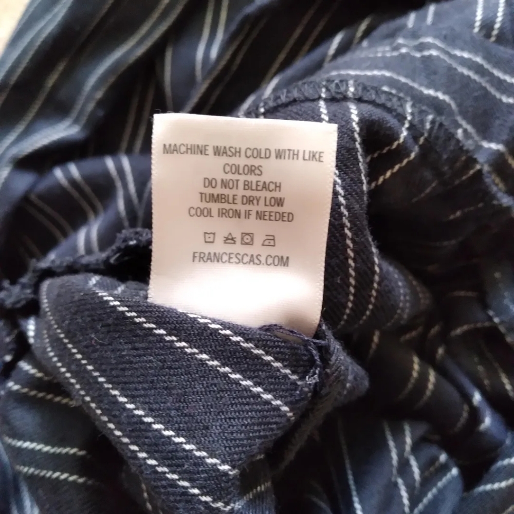 Blue Rain Wide Leg Striped Paperbag waist pants, size S - Picture 6 of 6